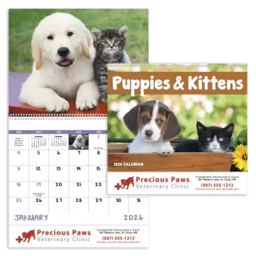 Puppies & Kittens Wall Calendar - Spiral